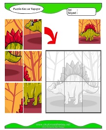 Puzzle Kes Yapıştır Çalışma Sayfaları